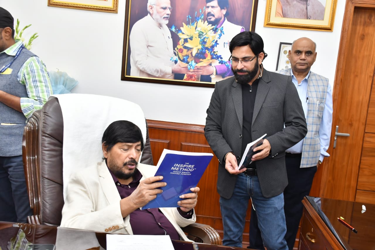 Dr. Sudhir Pawar with Hon'ble Shri Ramdas Athawale, Minister of State for Social Justice & Empowerment